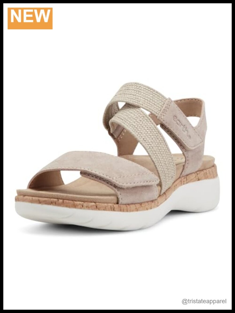 Earth Reston Suede Platform Sandals Open Toe Ankle Strap Casual